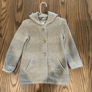 GAP gray hooded sweater coat size 2